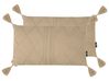 Set of 2 Decorative Cushions CAESIA 30 x 50 cm Cotton Beige Solid