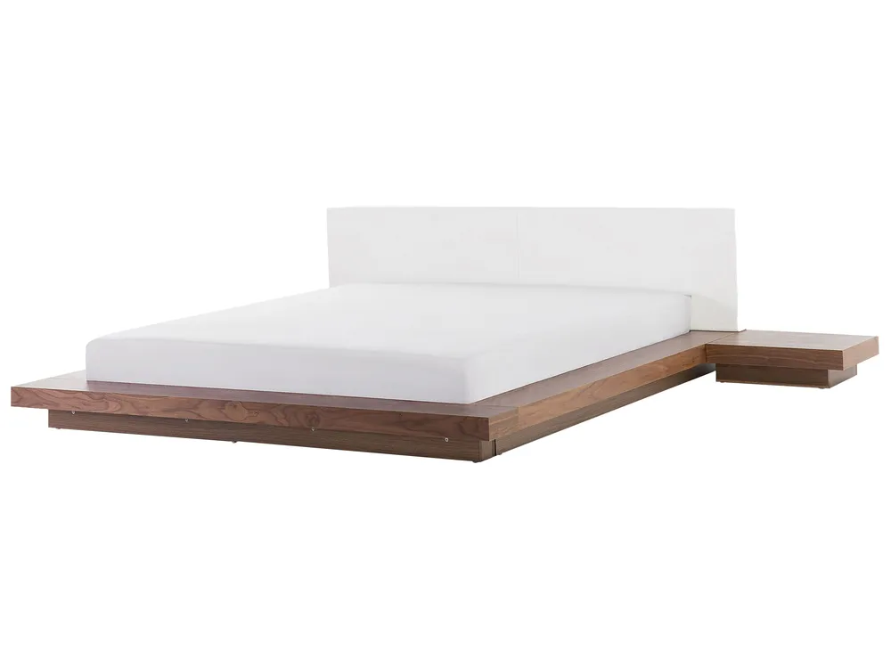 Bed with LED ZEN 180 x 200 cm (EU Super King) Brown Ash Wood_750558