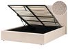 Ottoman Bed VION Boucle Beige 140 x 200 cm (EU Double)