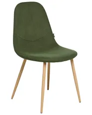 Set of 2 Dining Chairs HILDEN Corduroy Green_995203