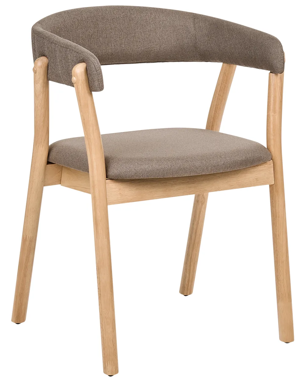 Set of 2 Dining Chairs MYLO Fabric Light Brown/ Brown_1068349