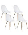 Set med 4 matstolar HAZELTON Vit