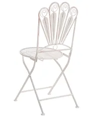 Set med 2 trädgårdsstolar PAVIA Fällbar Metall Off-White_1046258