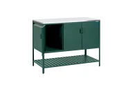 2 Piece Outdoor Kitchen Set with Bar Table MAENZA Green Metal_1045189