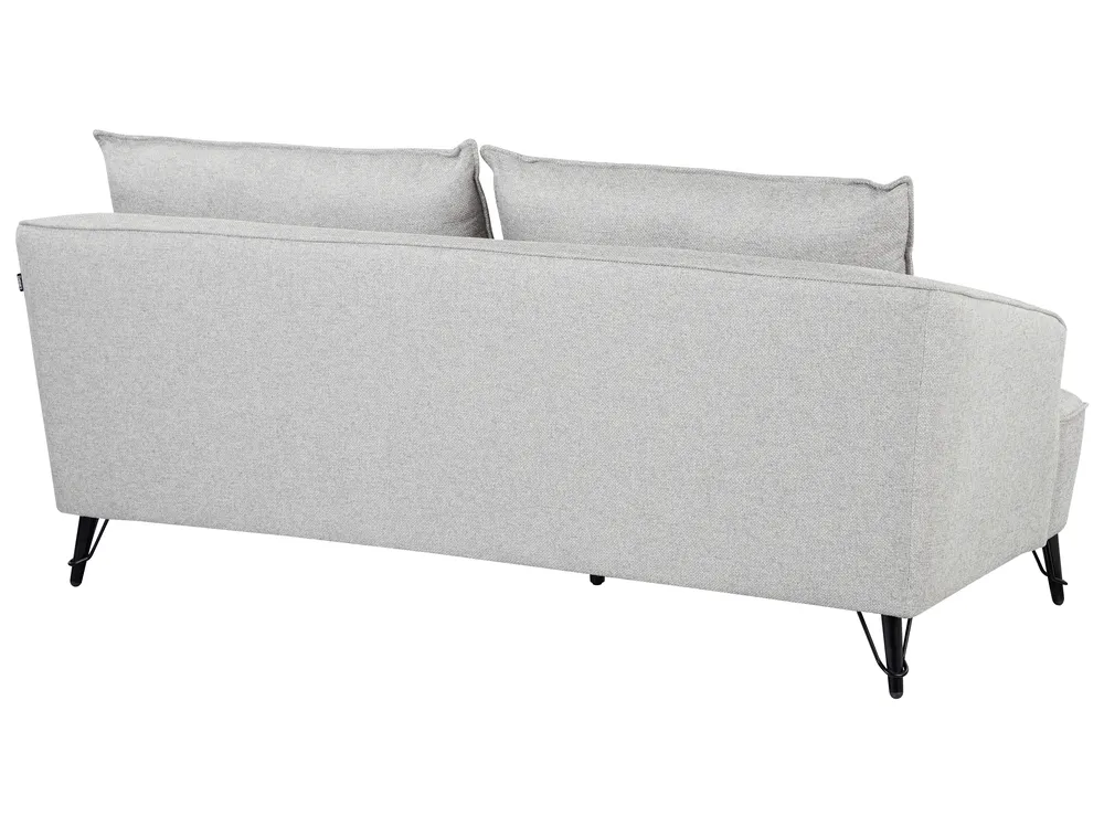 Sofa 3 Seater HOBRO Fabric Light Grey_949648