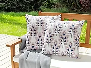 Set of 2 Outdoor Cushions TORRETTA Plant Pattern 45 x 45 cm Off-White_1183470