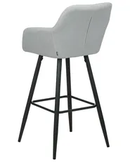 Set of 2 Bar Chairs CASMALIA Velvet Light Grey_898976