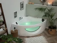Corner Hot Tub with LED TOCOA 2050 x 1460 mm White_762908