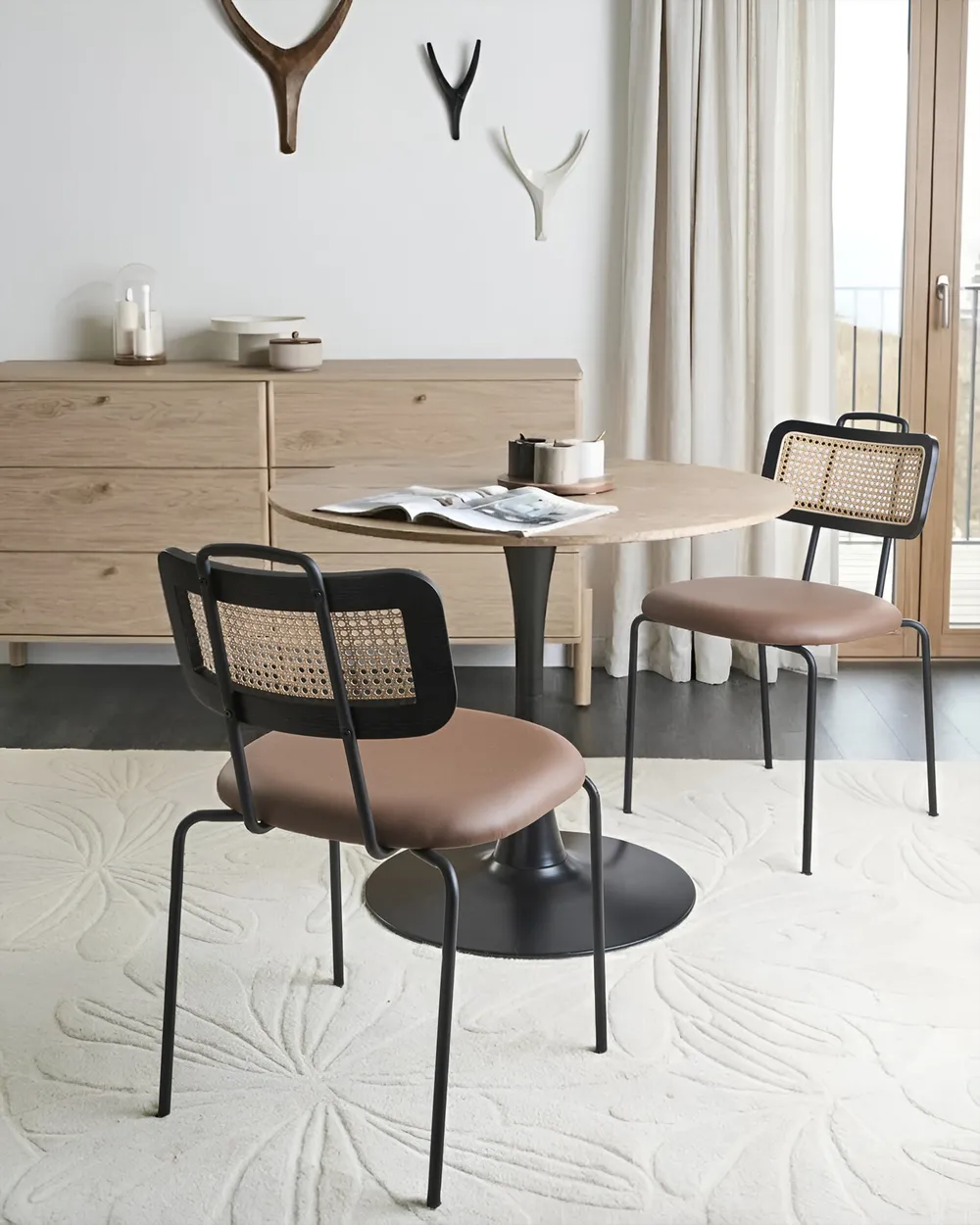 Set of 2 Dining Chairs ADELANTO Metal Brown