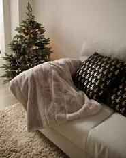Set of 2 Decorative Cushions LEROY 45 x 45 cm Cotton Black Christmas Motif_884101