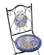 Set of 2 Garden Chairs CORIANO Folding Metal Black_986219
