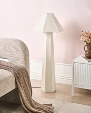 Golvlampa DEMBI Konstlinne Ljusbeige_1017142