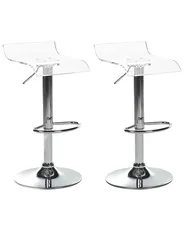 Set of 2 Bar Chairs NEUM Swivel Transparent_915140