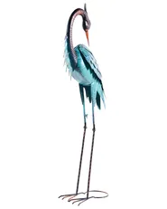Set of 2 Garden Figurines MALOLOS Heron Blue_1083055