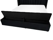 Waterbed with Storage Bench NOYERS Velvet Black 180 x 200 cm (EU Super King)_915021