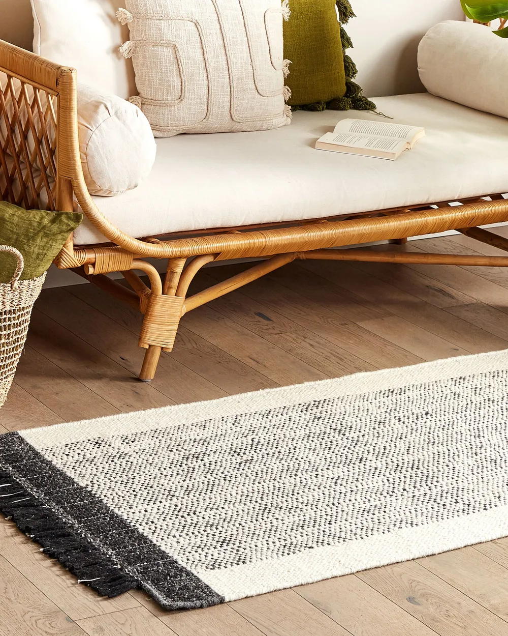 Rug KETENLI White 80 x 150 cm Wool