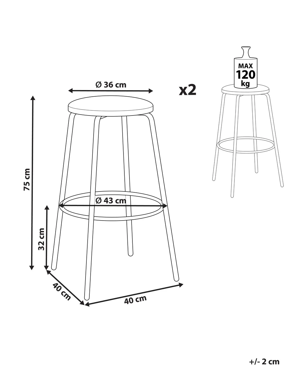 Set of 2 Bar Stools MORTON Velvet Mint Green_916018