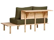 Sofa 2 Seater SALO with Tables Boucle Dark Green_932541