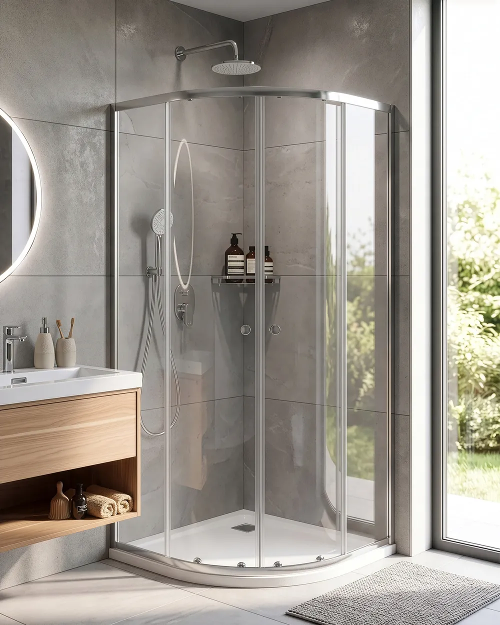 Shower Enclosure ONELLI 900 x 900 x 1900 mm Silver