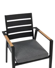 Set med 4 stolar med dynor TAVIANO Metall Svart_841720