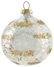 Set of 25 Baubles ICICLE Glass Transparent/ Gold_1028435
