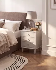 Sängbord med 3 lådor OBERON Beige_1135056