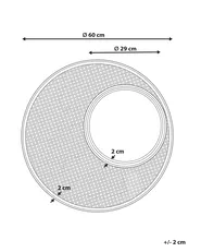 Seinäpeili PALAU 60 cm 60 cm Rottinki Luonnonväri_827870