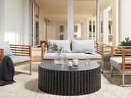 Coffee Table POZZA II 106 cm 106 cm Terrazzo Effect Black_918767