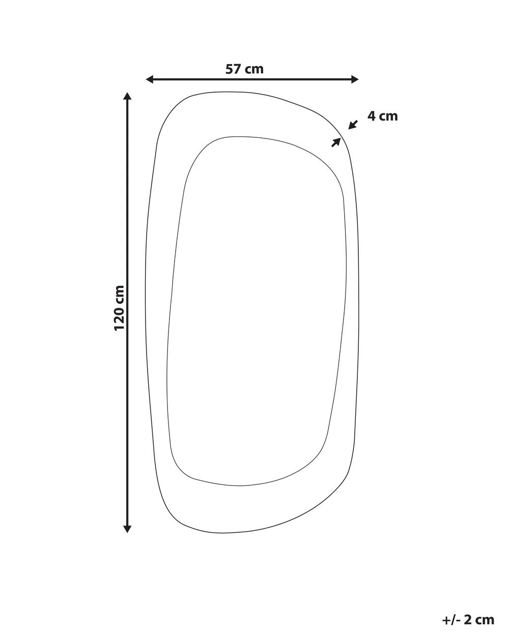 Seinäpeili TRIZAY 57 cm 120 cm Puu Ruskea_1003749