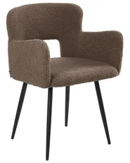 Set med 2 matstolar SANILAC Bouclé Brun_1048301