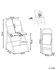 Set of 4 Folding Chairs SHASTA Metal White_1039684