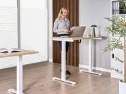 Työpöytä säädettävä DESTINES 120 cm 72 cm Vaaleanruskea/valkoinen_1000508
