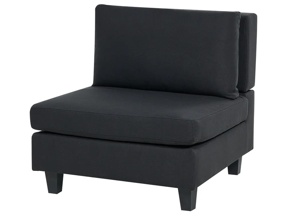 Modular Corner Sofa 5 Seater UNSTAD Fabric Black Right Hand_924787