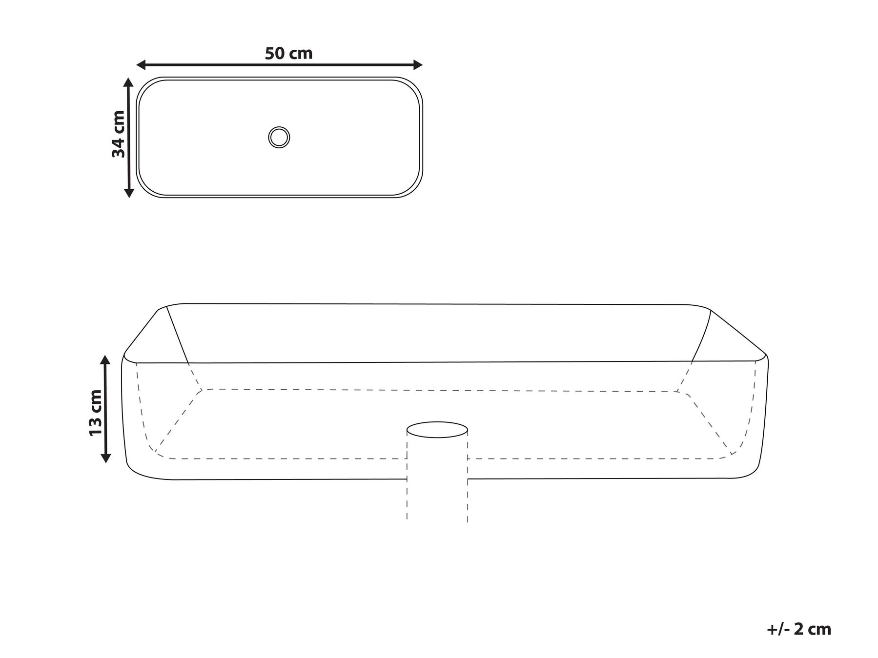 Countertop Basin GELDO 500 x 340 mm Ceramic White_922397