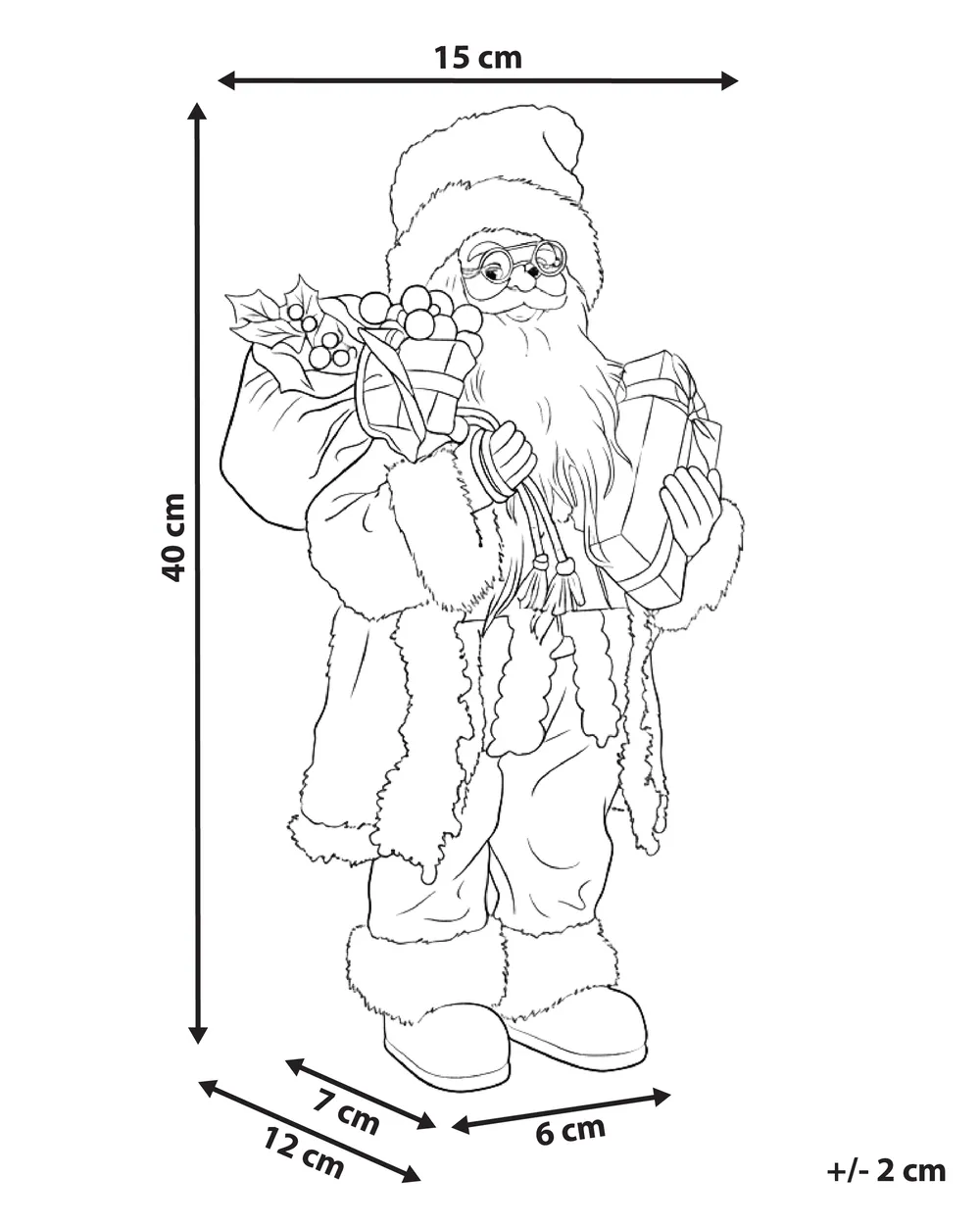 Christmas Decoration STRAUMSFJORDEN 40 cm Santa Claus White/ Gold_1022018