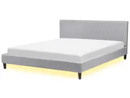 Säng med LED-belysning FITOU 180 x 200 cm Ljusgrå_709546