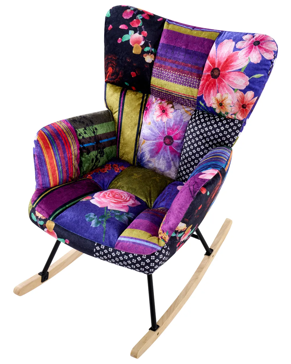 Rocking Chair OULU Velvet Multicolour_1058647