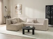 Modular Corner Sofa 4 Seater LEMVIG Corduroy Beige Right Hand_1052798
