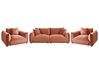 Living Room Set 5 Seater LUVOS Velvet Golden Brown
