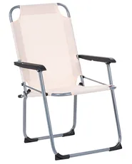 Set of 4 Garden Chairs GALATSI Folding Metal Beige_1030551