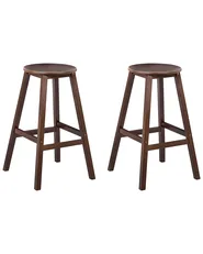 Set med 2 barstolar ANCELLE Bambu Mörkbrun_1048726