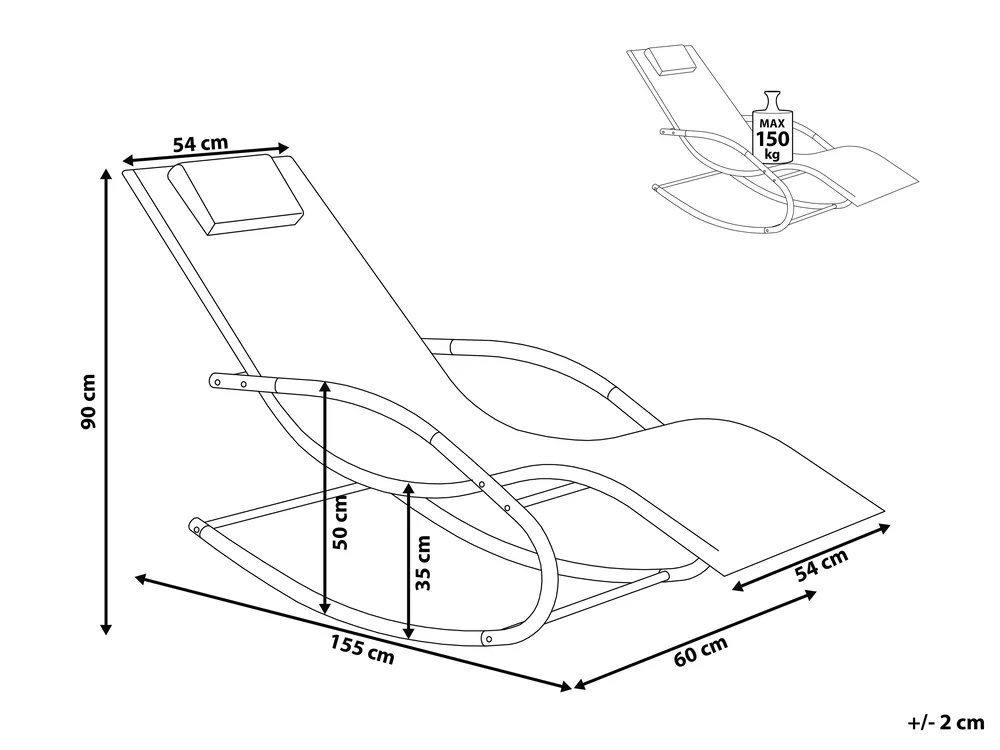 Rocking Sun Lounger CARANO II Metal Light Grey_812632