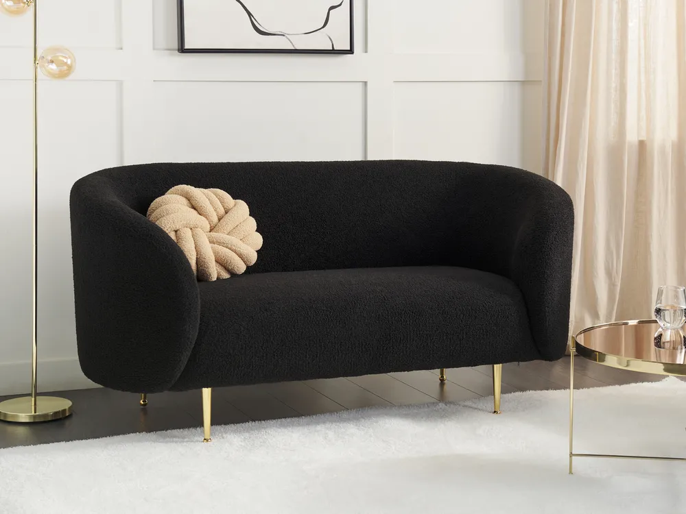 Sofa 2 Seater LOEN Boucle Black