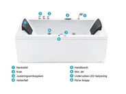 Hörnbubbelbadkar med LED VARADERO 1830 x 900 mm Vit Högervänd_787091