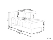 Left-Hand Chaise Longue LANNILS Fabric Light Brown_941982