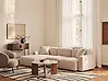 Modular Corner Sofa HEDE Fabric Light Beige Right Hand