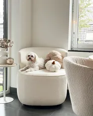 Swivel Armchair MOLLEBY Boucle Off-White_1036285