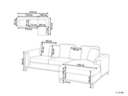 Corner Sofa 4 Seater OSLO Fabric Light Grey Left Hand_693545