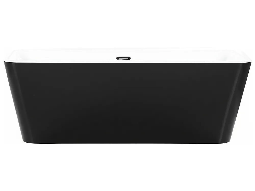 Badkar med rygg mot väggen HASSEL 1700 x 800 mm Svart_1150233