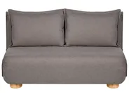 Sofa Bed 2 Seater ABISKO Faux Linen Dark Grey_1030879